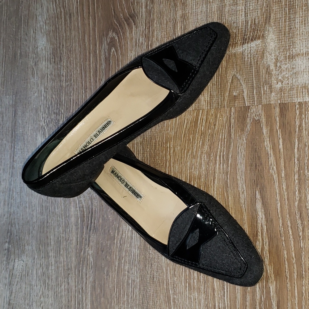 Manolo Blahnik wool penny loafers 38.5 8.5